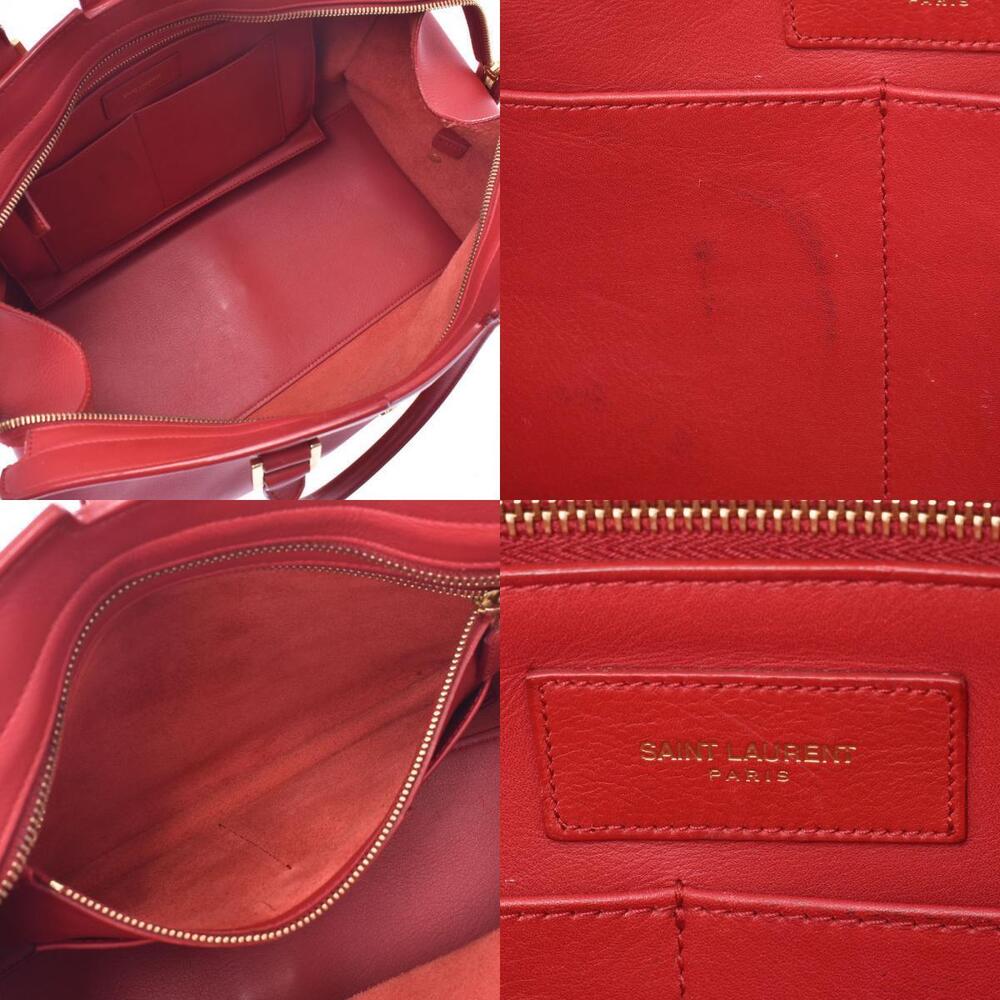 SAINT LAURENT Cabas Y Line Red Calfskin Handbag - Picture 11 of 11